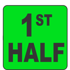 1st Half Fluorescent Circle or Square Labels
