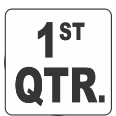 1st Quarter Fluorescent Circle or Square Labels