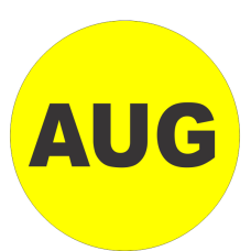 August Fluorescent Circle or Square Labels