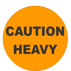Caution Heavy Fluorescent Circle or Square Labels