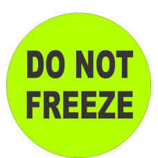 Do Not Freeze Fluorescent Circle or Square Labels
