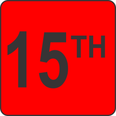 Fifteenth (15th) Fluorescent Circle or Square Labels