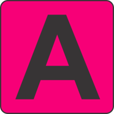 Fouroescent Circle or Square Label Alphabetic letter A