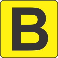 Fouroescent Circle or Square Label Alphabetic letter B