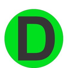 Fouroescent Circle or Square Label Alphabetic letter D