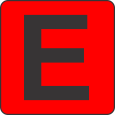 Fouroescent Circle or Square Label Alphabetic letter E