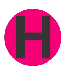 Fouroescent Circle or Square Label Alphabetic letter H