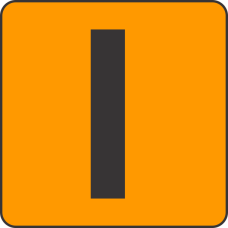 Fouroescent Circle or Square Label Alphabetic letter I