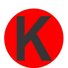 Fouroescent Circle or Square Label Alphabetic letter K