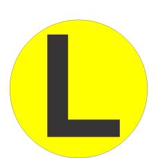 Fouroescent Circle or Square Label Alphabetic letter L