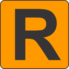 Fouroescent Circle or Square Label Alphabetic letter R