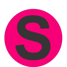 Fouroescent Circle or Square Label Alphabetic letter S