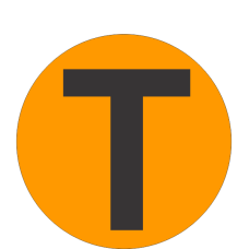 Fouroescent Circle or Square Label Alphabetic letter T