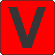 Fouroescent Circle or Square Label Alphabetic letter V
