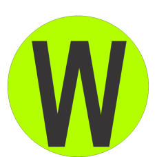 Fouroescent Circle or Square Label Alphabetic letter W