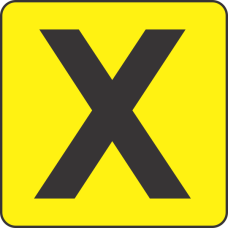 Fouroescent Circle or Square Label Alphabetic letter X