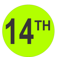 Fourteenth (14th) Fluorescent Circle or Square Labels