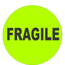 Fragile Fluorescent Circle or Square Labels