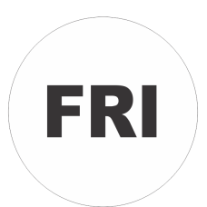 Friday Fluorescent Circle or Square Labels