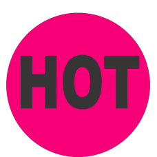HOT Fluorescent Circle or Square Labels