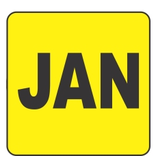 January Fluorescent Circle or Square Labels