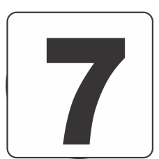 Number 7 (7) Fluorescent Circle or Square Labels