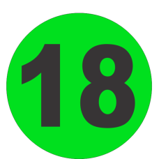 Number 8een (18) Fluorescent Circle or Square Labels