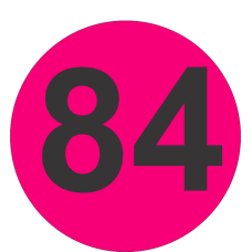 Number Eighty Four (84) Fluorescent Circle or Square Labels