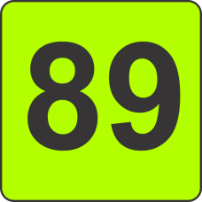 Number Eighty Nine (89) Fluorescent Circle or Square Labels