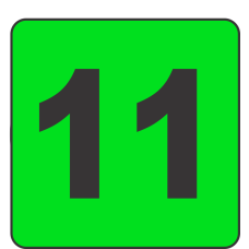 Number Eleven (11) Fluorescent Circle or Square Labels