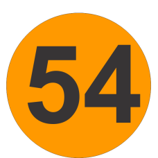 Number Fifty Four (54) Fluorescent Circle or Square Labels