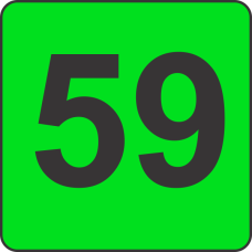 Number Fifty Nine (59) Fluorescent Circle or Square Labels
