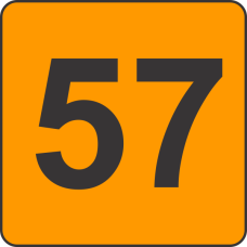 Number Fifty Seven (57) Fluorescent Circle or Square Labels