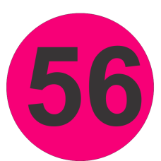 Number Fifty Six (56) Fluorescent Circle or Square Labels
