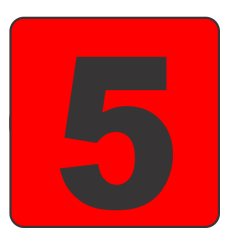 Number Five (5) Fluorescent Circle or Square Labels