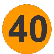 Number Forty (40) Fluorescent Circle or Square Labels