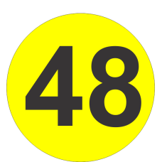 Number Forty Eight (48) Fluorescent Circle or Square Labels