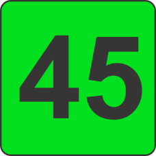 Number Forty Five (45) Fluorescent Circle or Square Labels