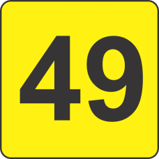 Number Forty Nine (49) Fluorescent Circle or Square Labels