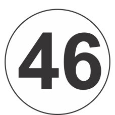 Number Forty Six (46) Fluorescent Circle or Square Labels
