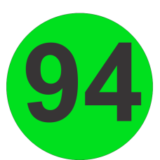 Number Ninety Four (94) Fluorescent Circle or Square Labels