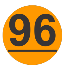 Number Ninety Six (96) Fluorescent Circle or Square Labels