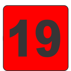 Number Ninteen (19) Fluorescent Circle or Square Labels