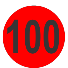 Number One Hundred (100) Fluorescent Circle or Square Labels