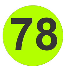 Number Seventy Eight (78) Fluorescent Circle or Square Labels