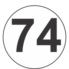 Number Seventy Four (74) Fluorescent Circle or Square Labels