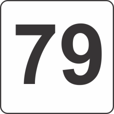 Number Seventy Nine (79) Fluorescent Circle or Square Labels