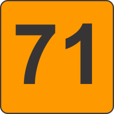Number Seventy One (71) Fluorescent Circle or Square Labels