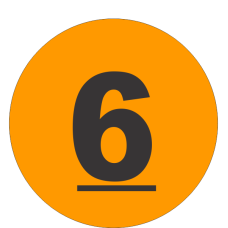 Number Six (6) Fluorescent Circle or Square Labels