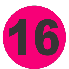 Number Sixteen (16) Fluorescent Circle or Square Labels